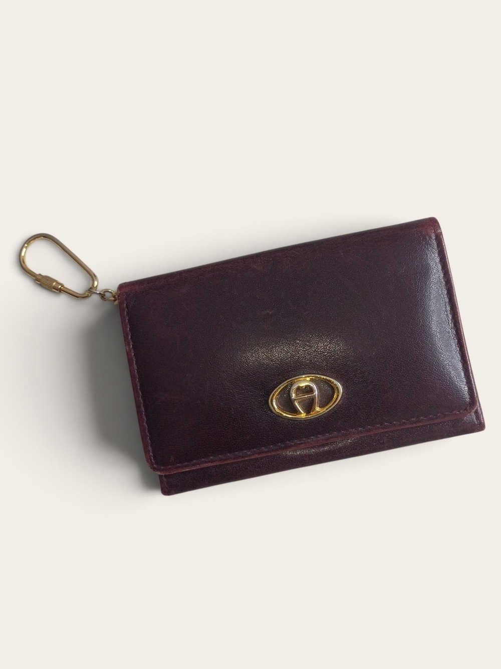 Etienne Aigner Vintage Leather Wallet with Keychain